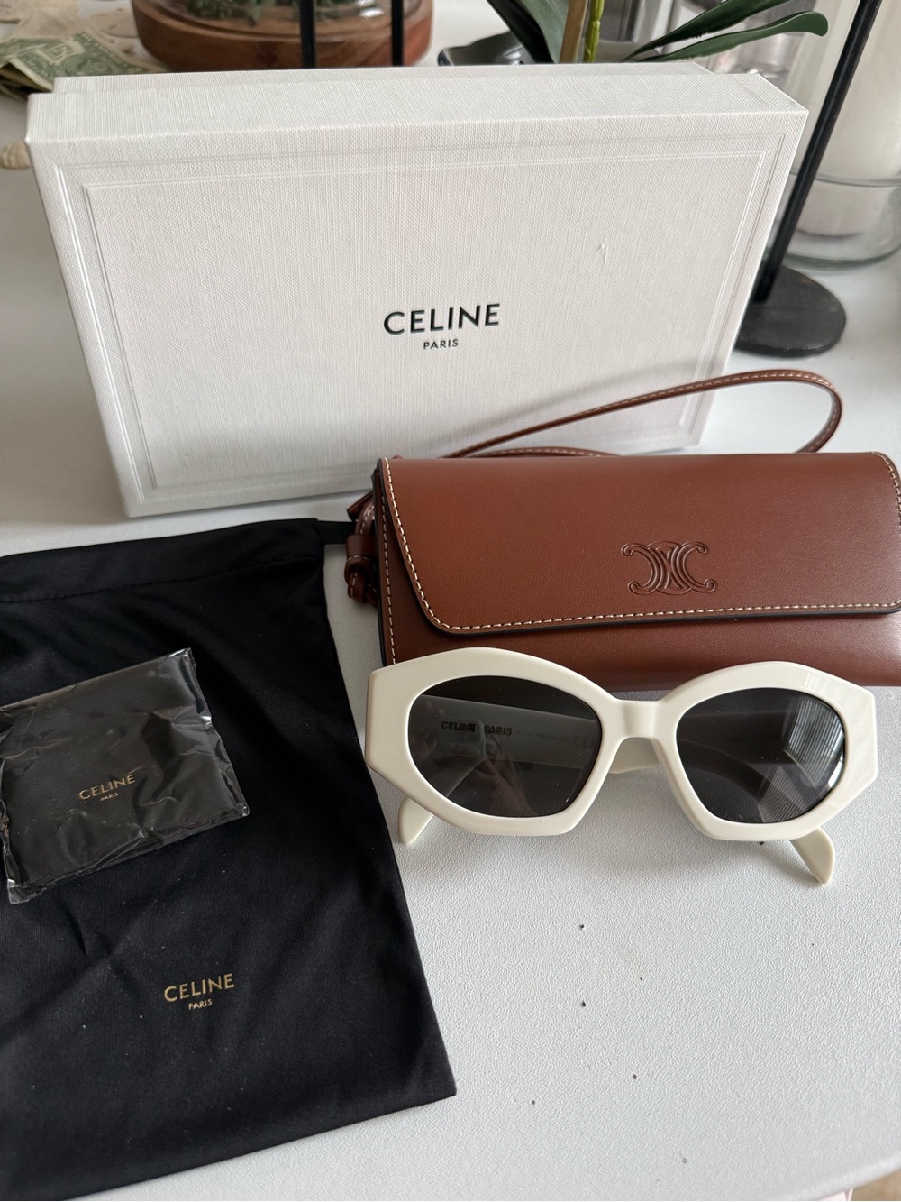 Celine Triomphe Acetate Oval Sunglasses - Celine